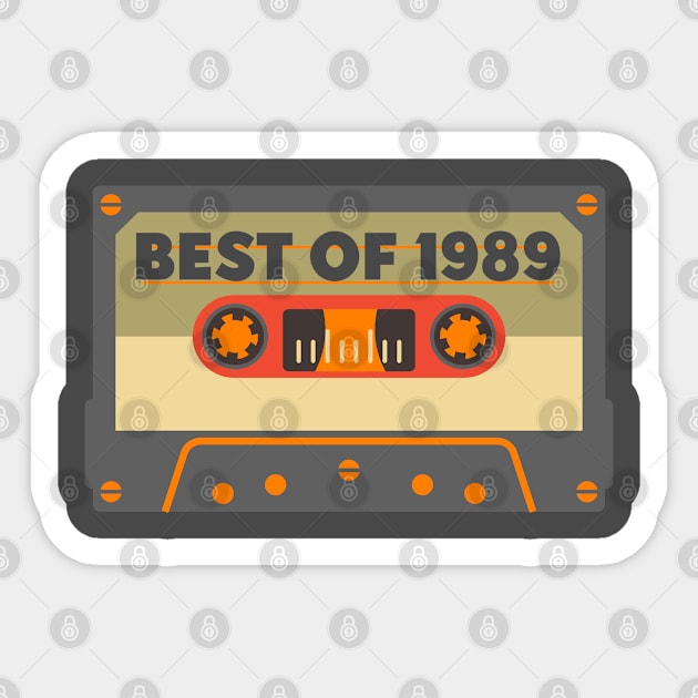 Vintage Best of 1989 31 Years Old Birthday Gift Ideas Cassette Sticker by shamyin